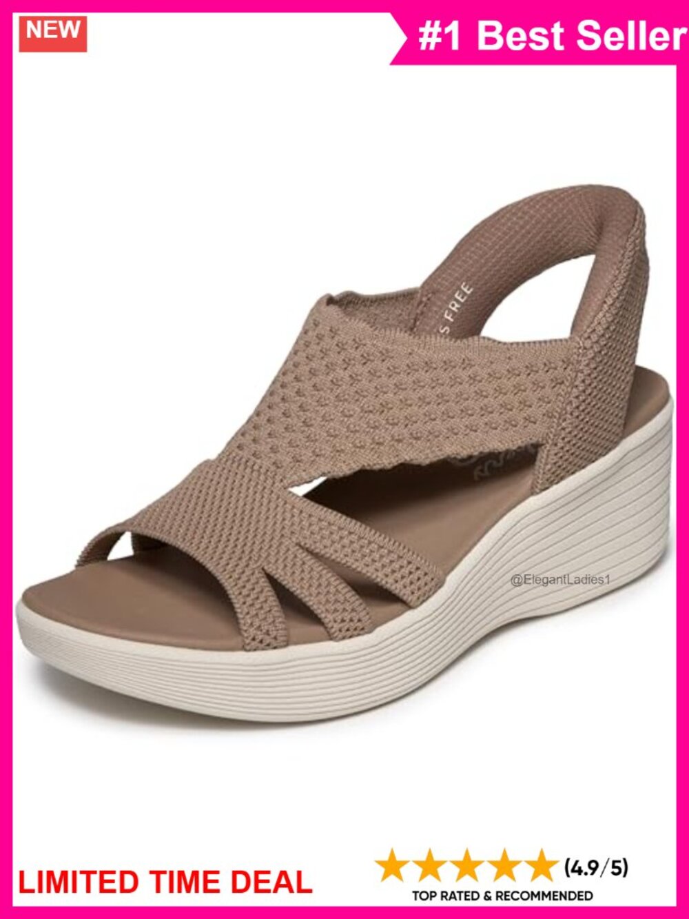 Skechers Hands Free Slip-Ins Lightweight Wedge Sandals Machine Washable